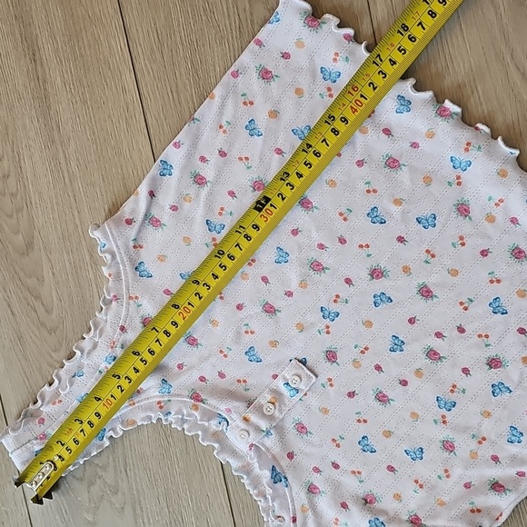 Girlhood Cottagecore Floral Pointelle Scalloped Edged Cropped Tank Top Small - Picture 8 of 11